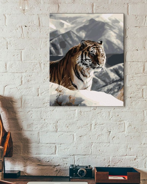 Картина по номерам «Крадущийся тигр в горах» — картинка 3