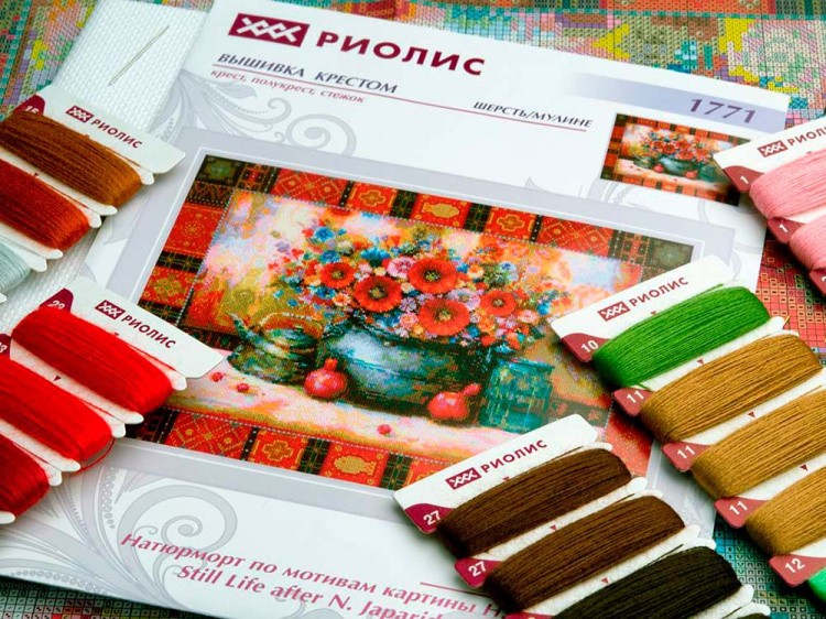 Набор для вышивания «Натюрморт по мотивам картины Н. Джапаридзе» — картинка 4