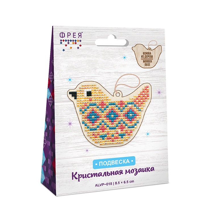 Кристальная (алмазная) мозаика подвеска «Птичка» — картинка 2