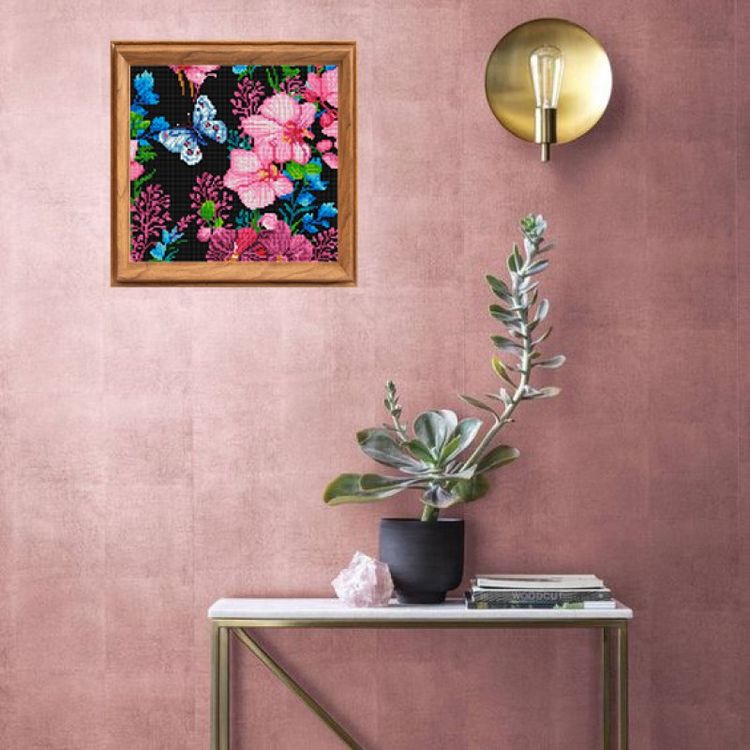 Алмазная вышивка «Розовые орхидеи» — картинка 6