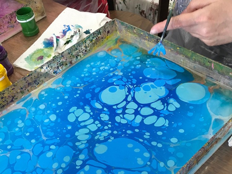 Краска для эбру лазурная 30 мл, Amazing Color — картинка 3