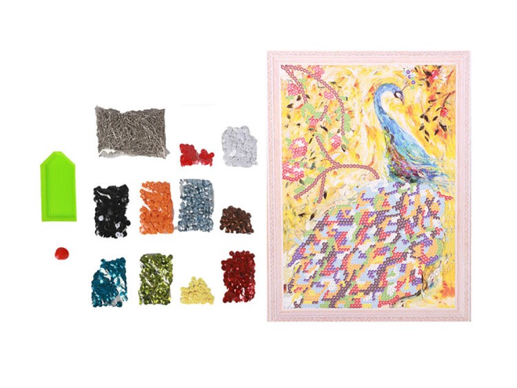 Мозаика из пайеток «Павлин» — картинка 3