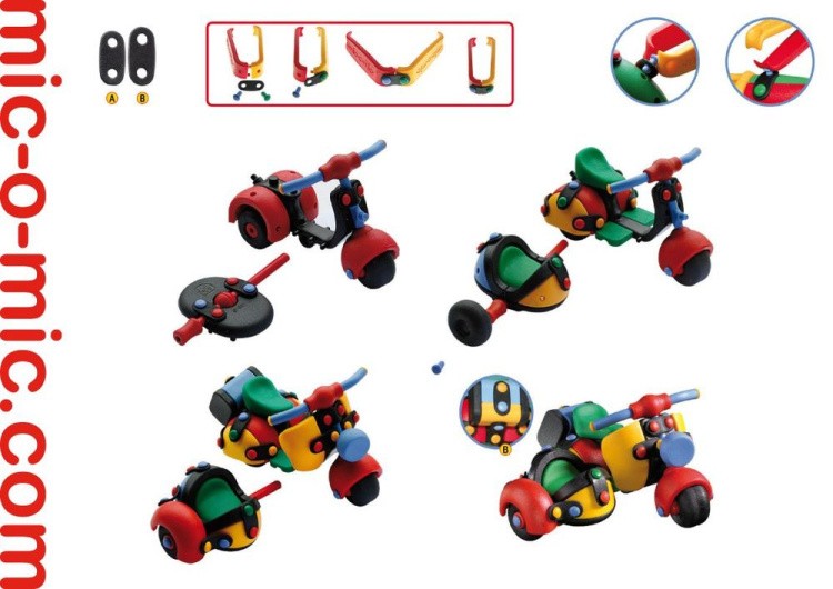 Конструктор Mic-o-mic «Мотоцикл с коляской» — картинка 3