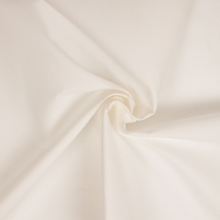 Ткань Поплин стрейч, 5 м x 150 см, 125 г/м², цвет: молочный, TBY