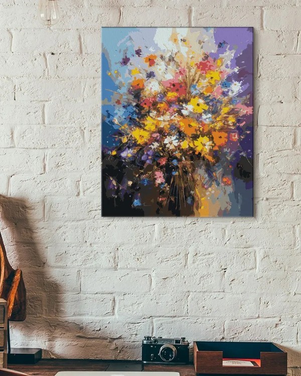 Картина по номерам «Красочный букет полевых цветов» — картинка 3