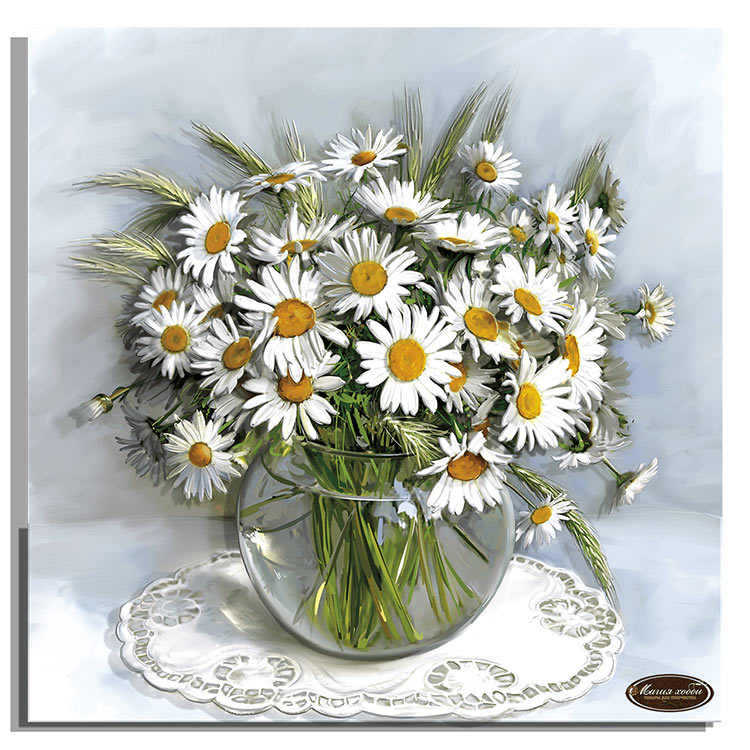 Набор папертоль «Ромашки в вазе» 29x29 см — картинка 2