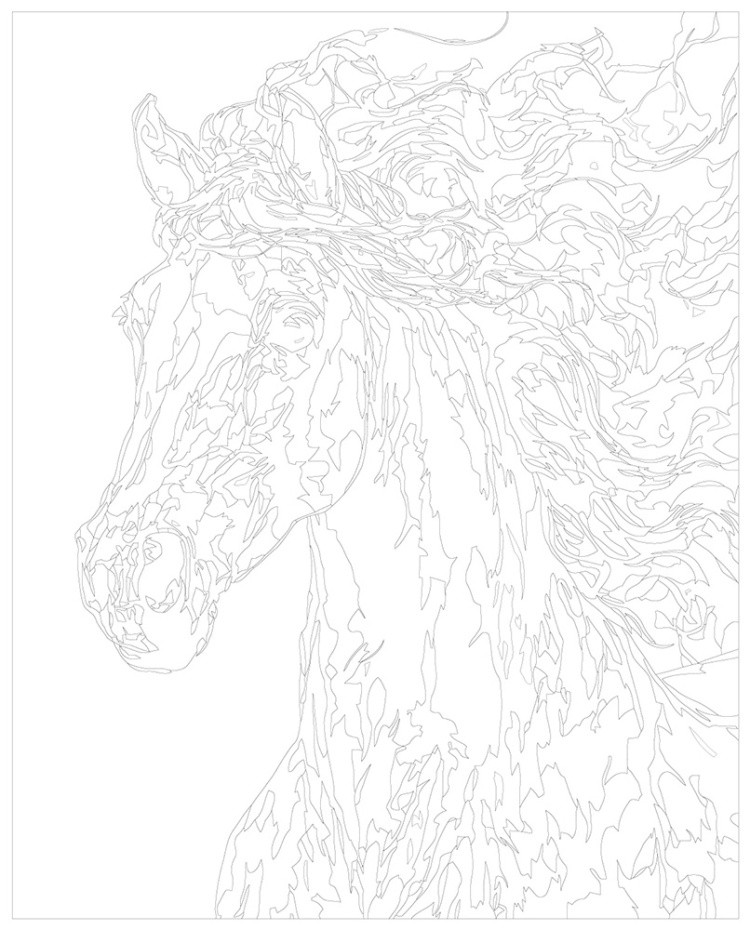 Картина по номерам Белая огненная лошадь Символ года — картинка 3