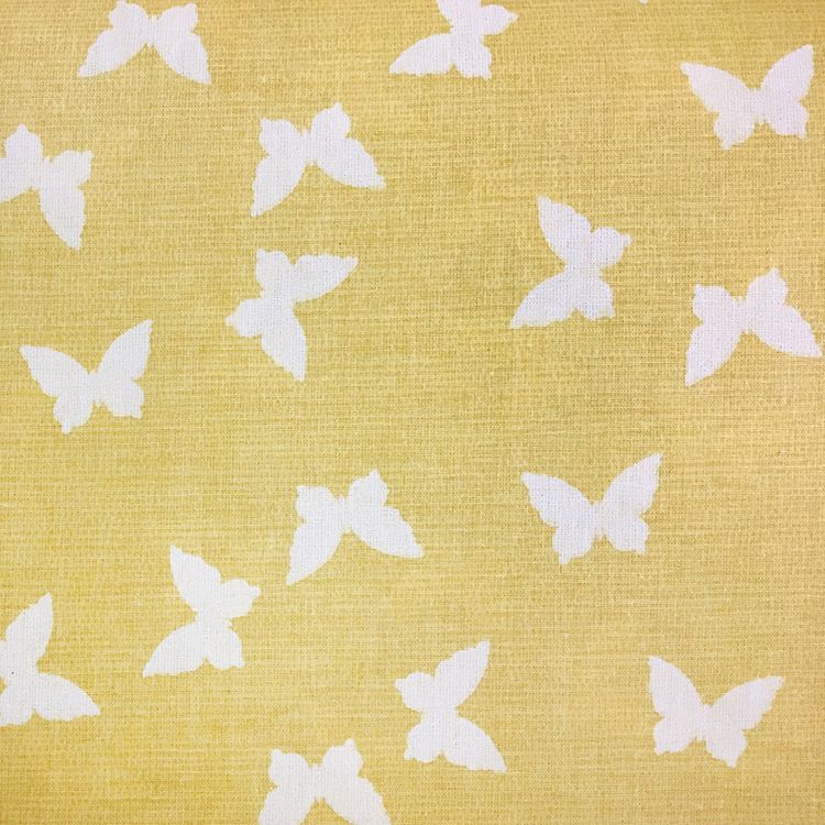 Ткань ранфорс Бабочки, 100% хлопок, 3 м, ширина 240 см, цвет: желтый, TBY