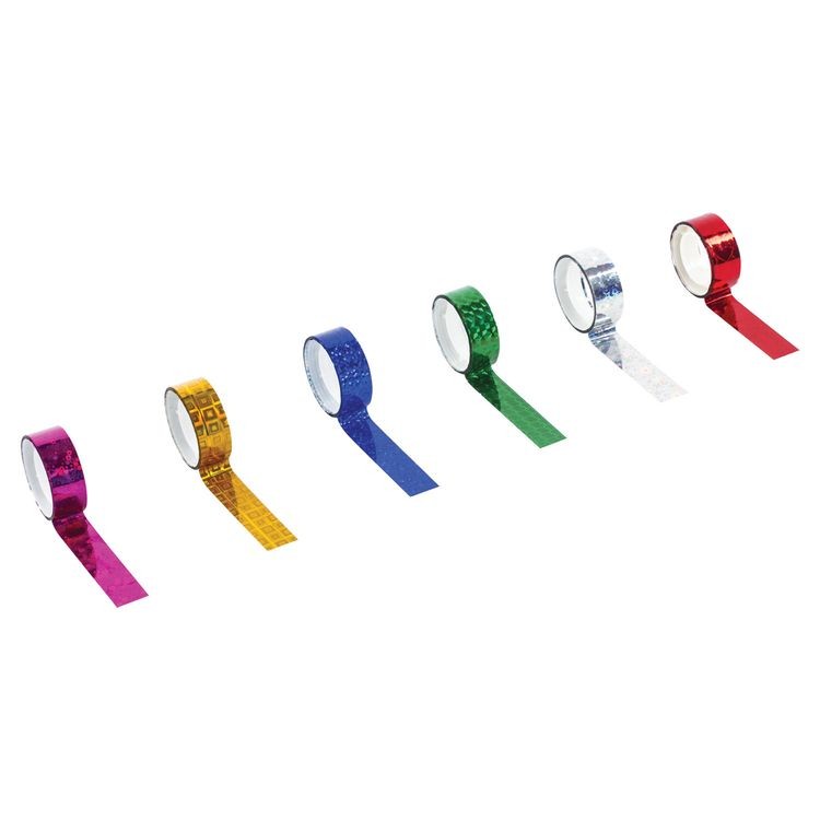 Клейкие ленты декоративные голографические, ассорти №2, 6 шт., 15 мм х 5 м — картинка 4