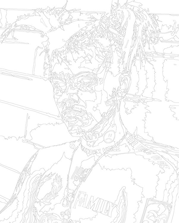 Картина по номерам «Рок и рэп музыкант Джизус DZHIZUS 13» — картинка 3