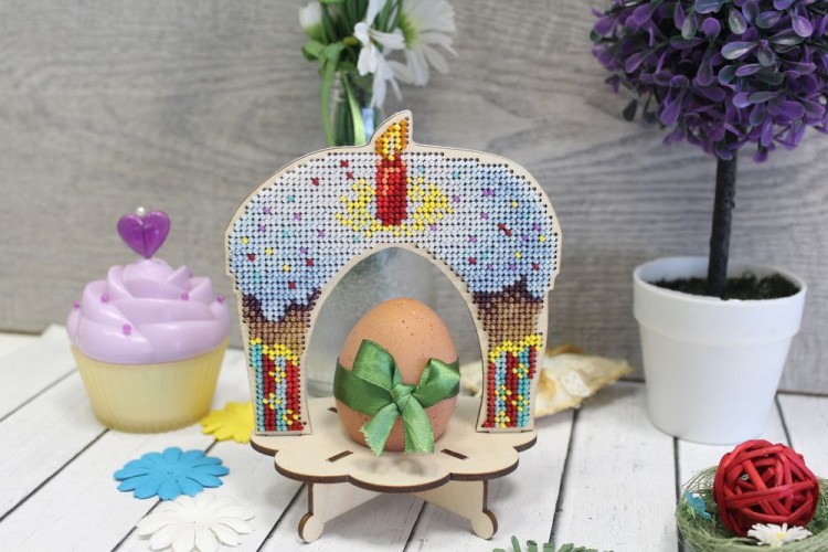 Набор для вышивания «Подставка под пасхальное яйцо. Кулич» — картинка 2