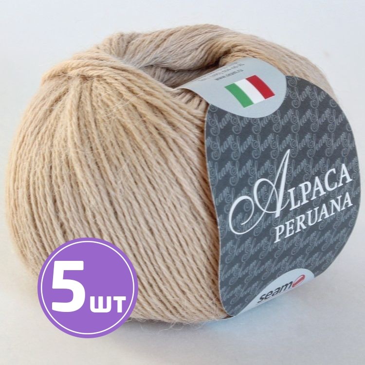 Пряжа SEAM ALPACA PERUANA (604), светло-бежевый, 5 шт. по 50 г