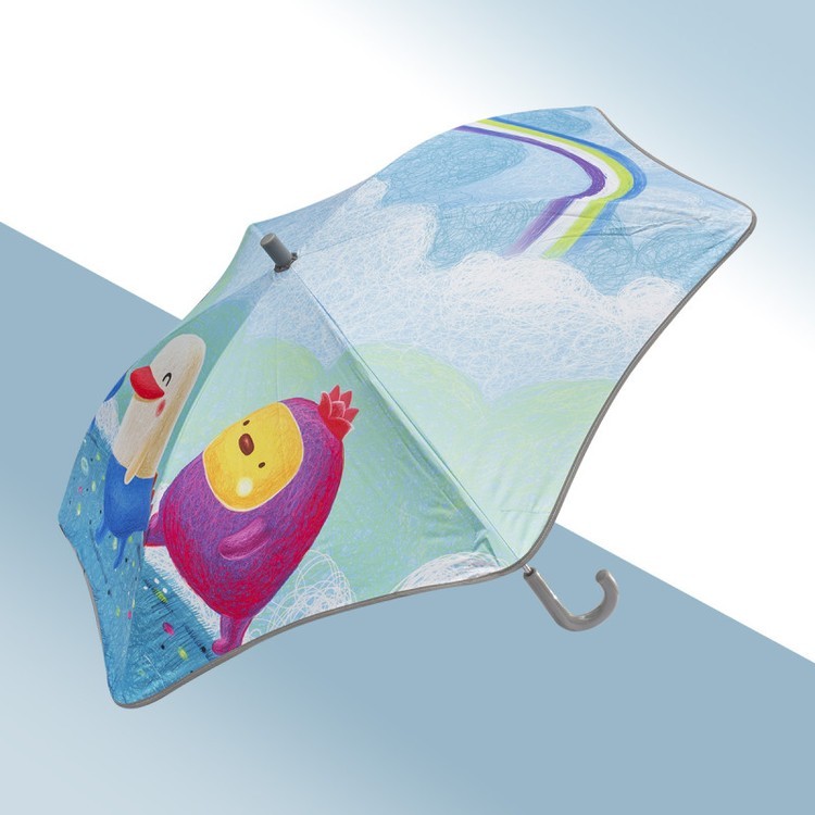 Зонт детский Верные друзья, трость, 6 спиц, механический, антишторм — картинка 2