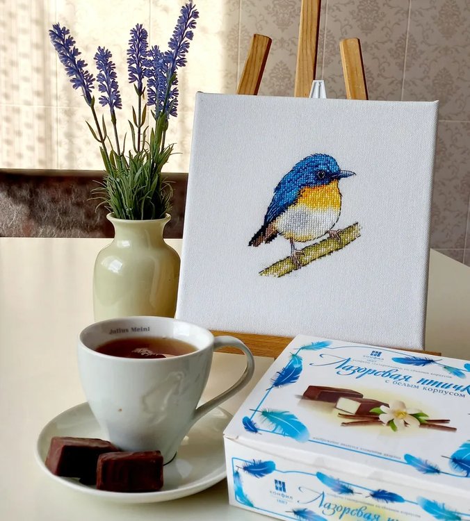 Набор для вышивания «Синяя мухоловка» — картинка 5