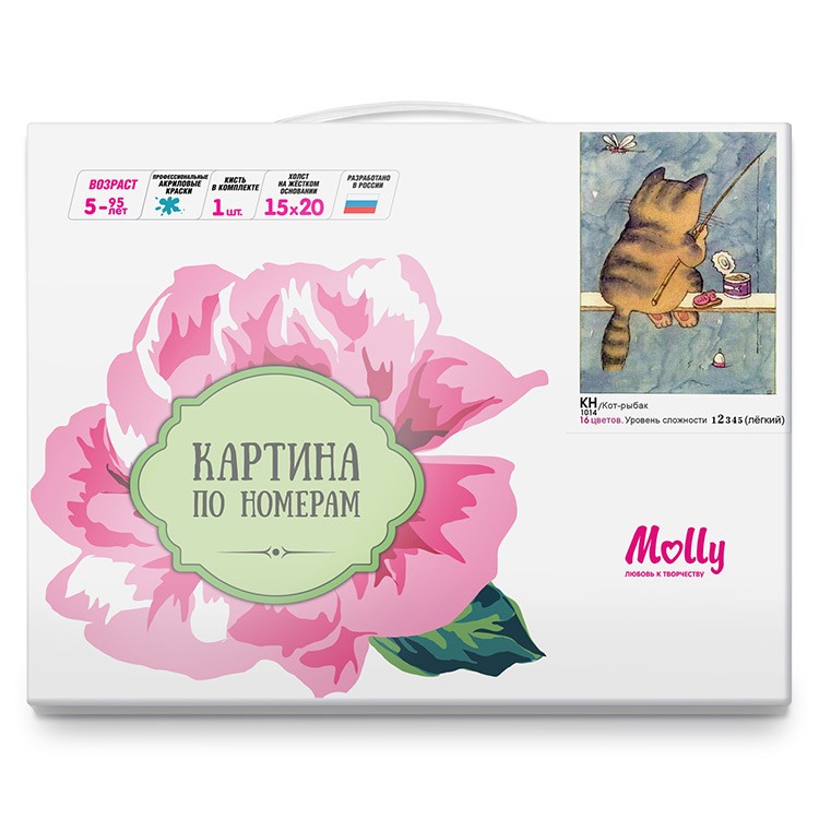 Картина по номерам «Кот-рыбак» — картинка 3