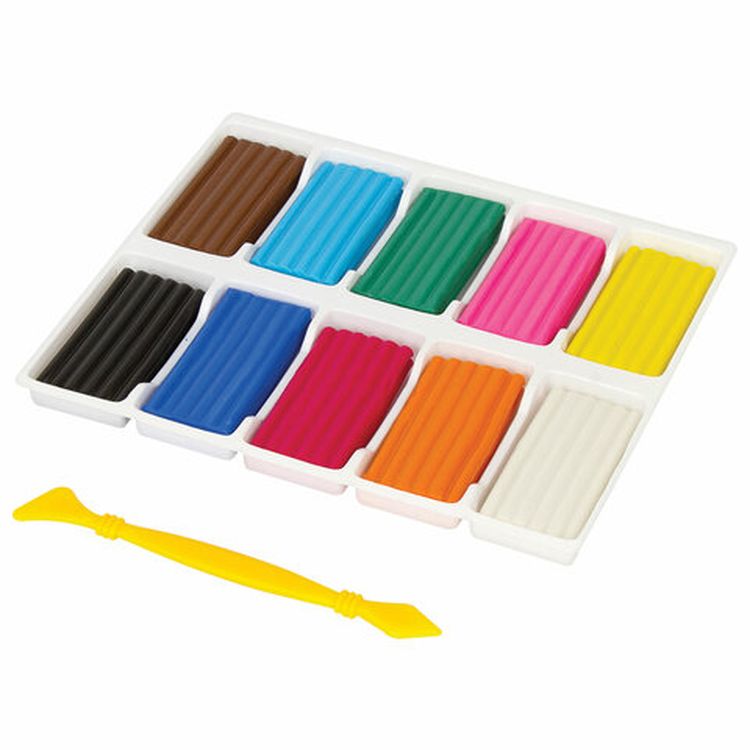 Пластилин классический Brauberg «Магия цвета», 10 цветов, 250 г, со стеком — картинка 2