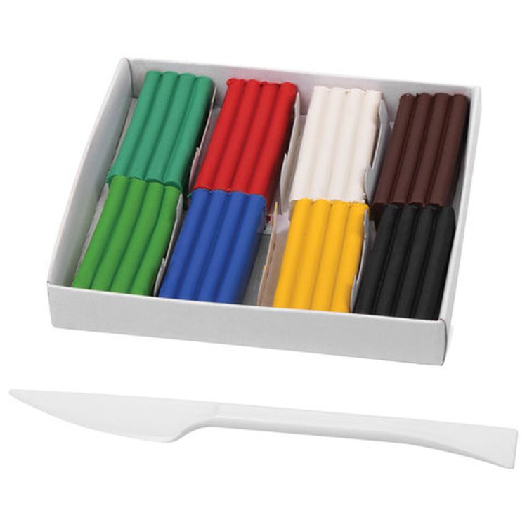 Пластилин классический ПИФАГОР «Школьный», 8 цветов, 120 г, со стеком — картинка 2