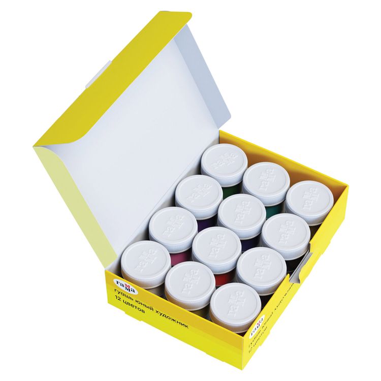 Гуашь Gamma «Юный художник», 12 цв. по 17,5 мл, без кисти — картинка 2