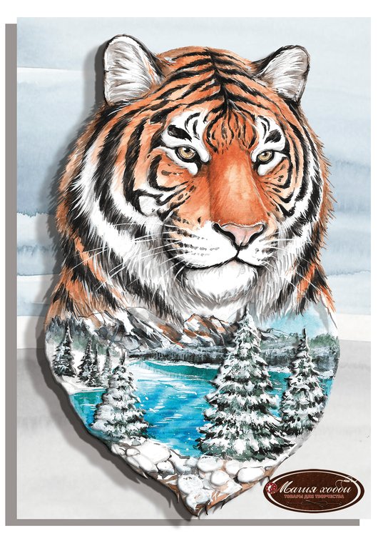 Набор папертоль «Дикая природа. Тигр» 28x20 см — картинка 2