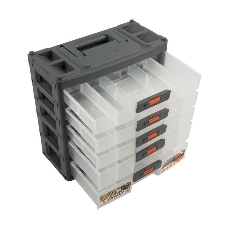 Сет для мелочей Expert, 5 секций, пластиковый, цвет: серо-свинцовый, Plastic Republic — картинка 2