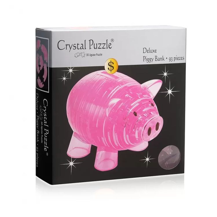 3D Головоломка Crystal Puzzle «Копилка хрюшка розовая» — картинка 3