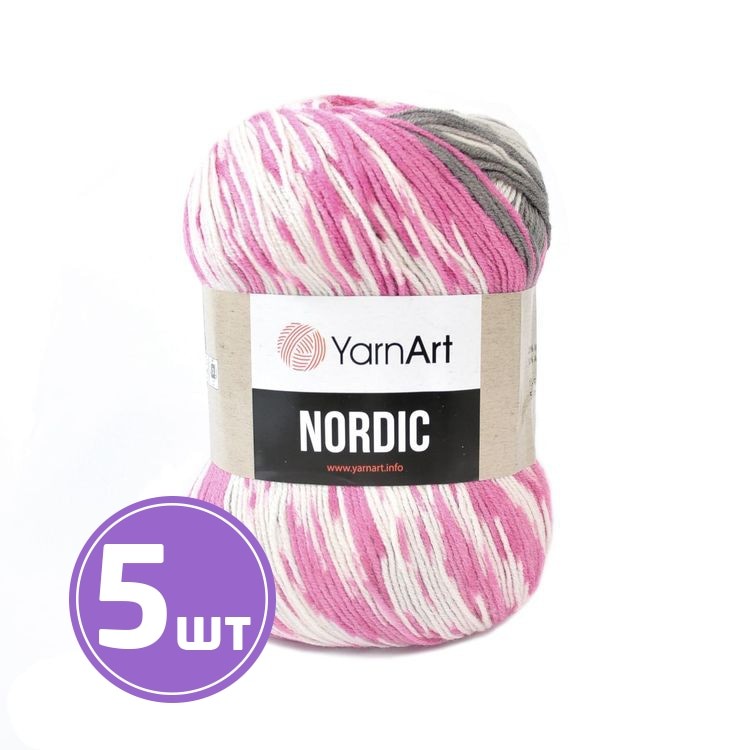 Пряжа YarnArt Nordic (655), мультиколор, 5 шт. по 150 г
