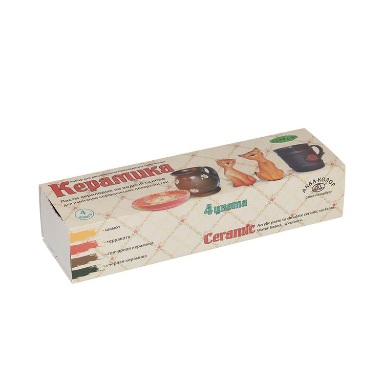 Паста акриловая Аква-колор «Керамика», 4 цв. — картинка 2