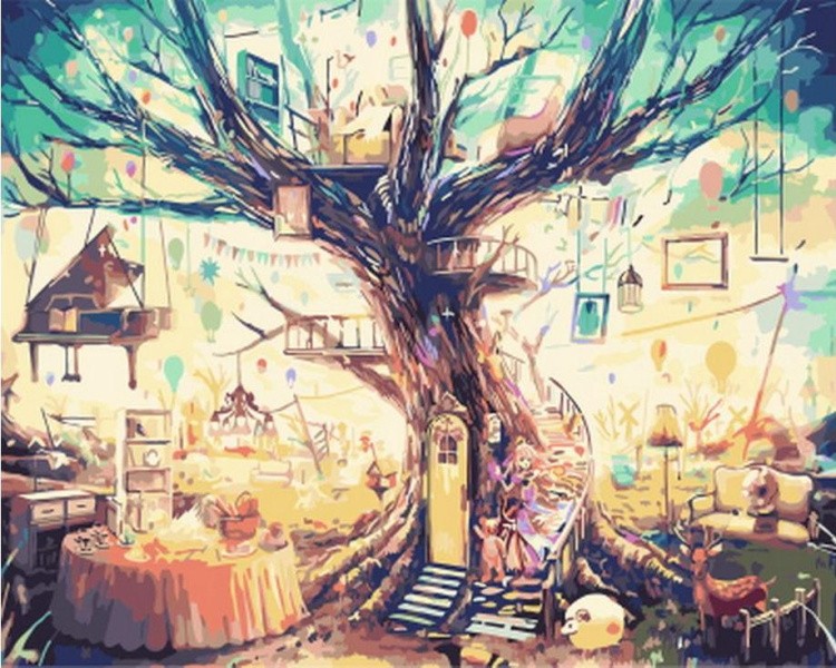 Картина по номерам «Сказочное дерево»