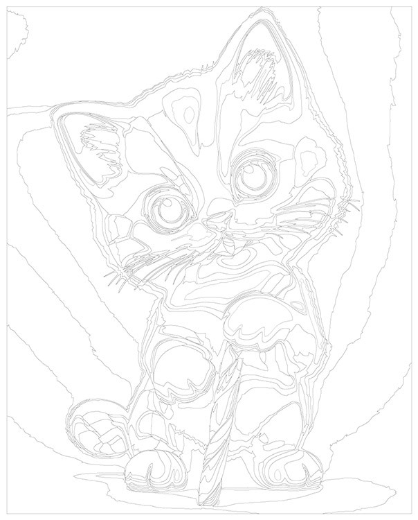 Картина по номерам «Милый разноцветный котенок с леденцом» — картинка 3