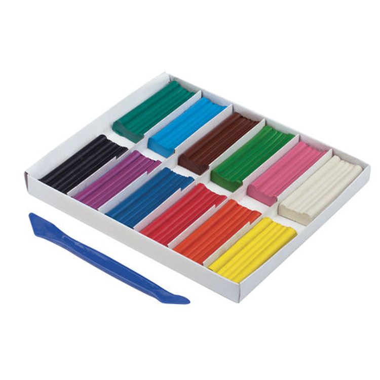 Пластилин классический Brauberg «Академия», 12 цветов, 240 г, со стеком — картинка 2