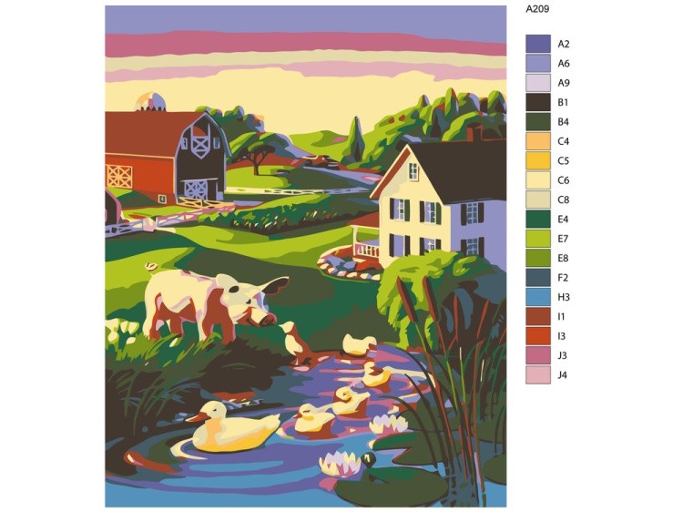 Картина по номерам «В деревне» — картинка 2