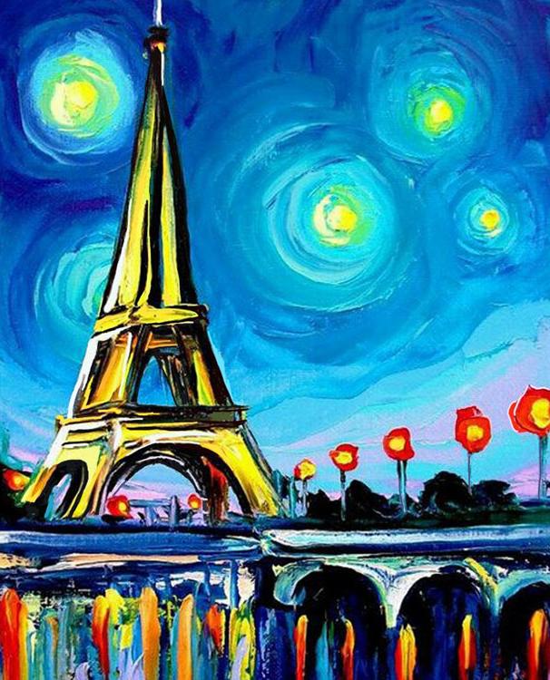 Алмазная вышивка «Огни Парижа» — картинка 2