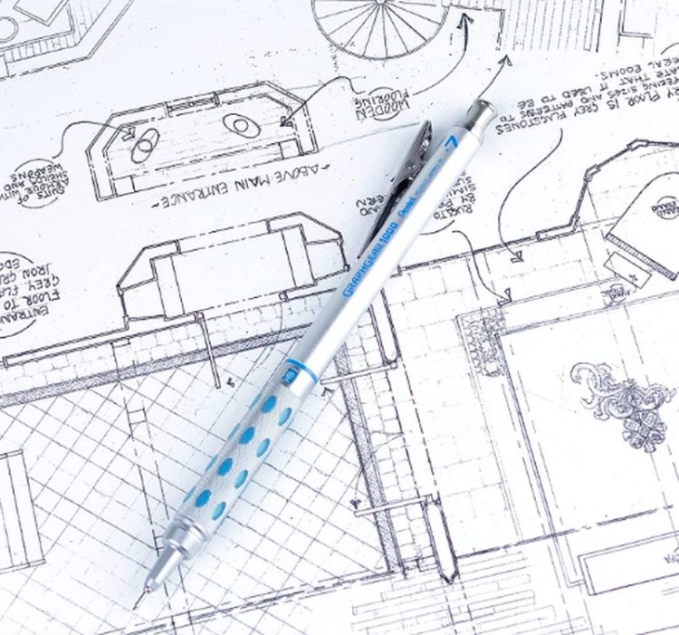 Карандаш автоматический профессиональный GRAPHGEAR 1000 0,7 мм, НВ, Pentel — картинка 2