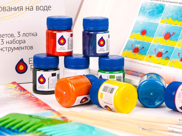 Набор для эбру «Семейный» 9 цветов, Эбру-Профи — картинка 5