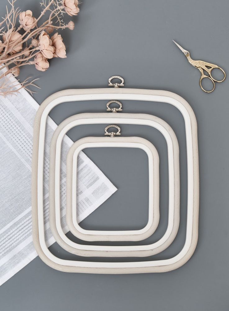 Пяльцы-рамка каучуковые 18х20 см, высота 10 мм, цвет: белый, Nurge — картинка 3