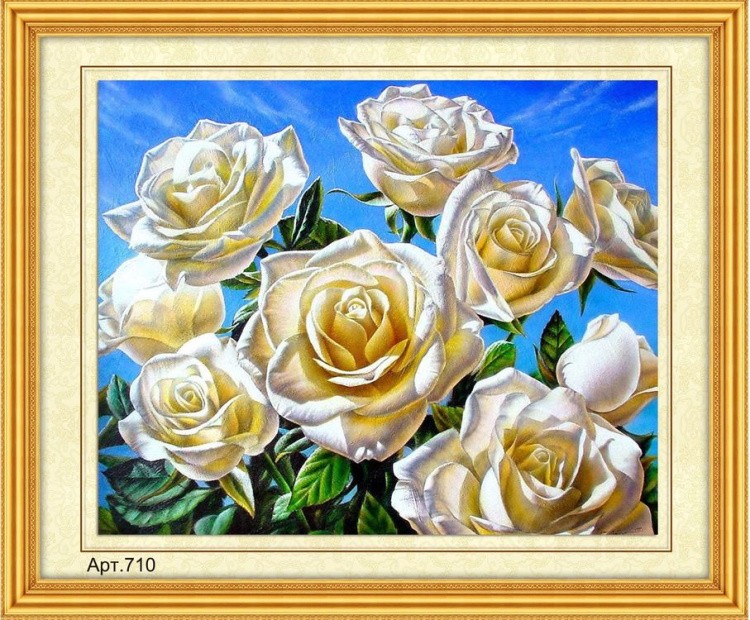 Набор вышивки бисером «Белые розы»