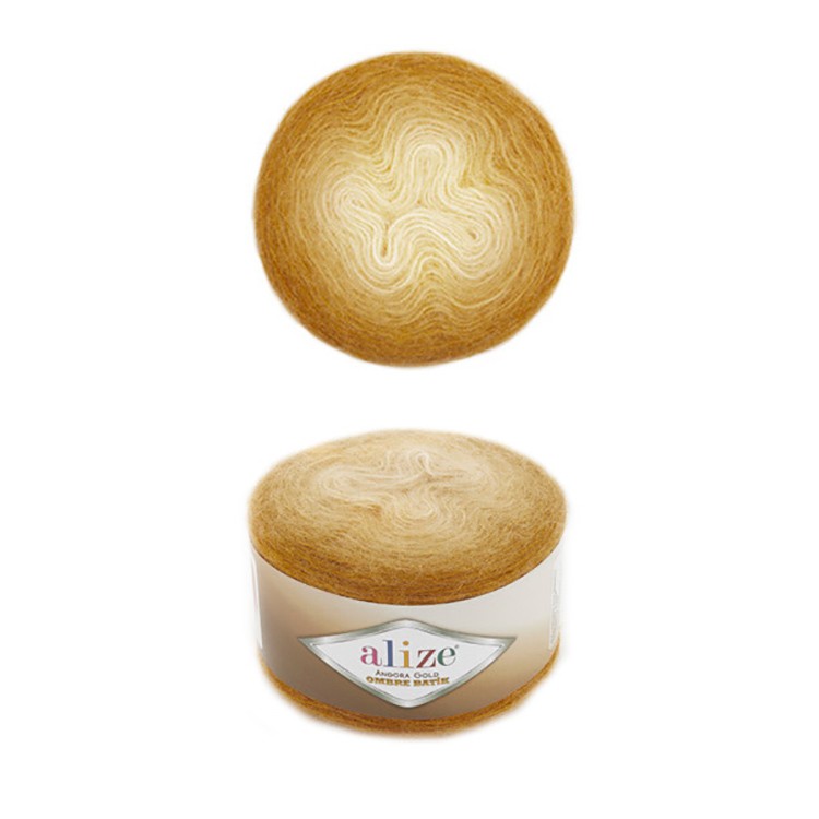 Пряжа ALIZE Angora Gold Ombre Batik (7358), охра, 5 шт. по 150 г — картинка 2