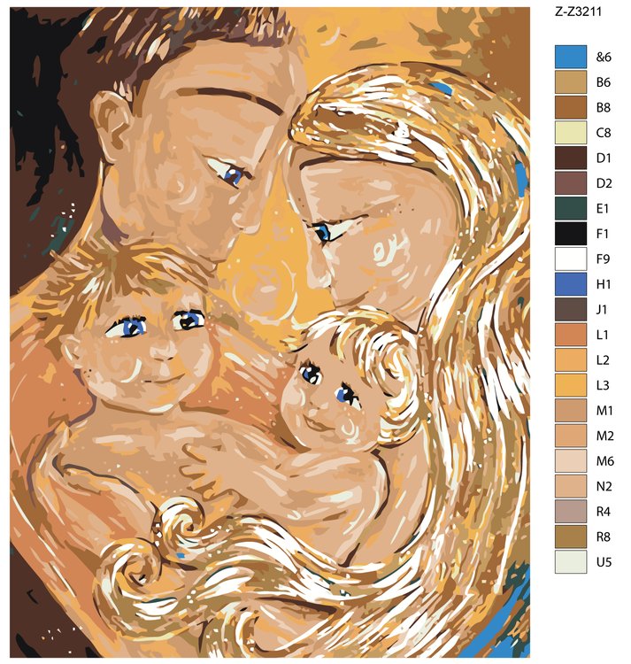 Картина по номерам «Семья» — картинка 2