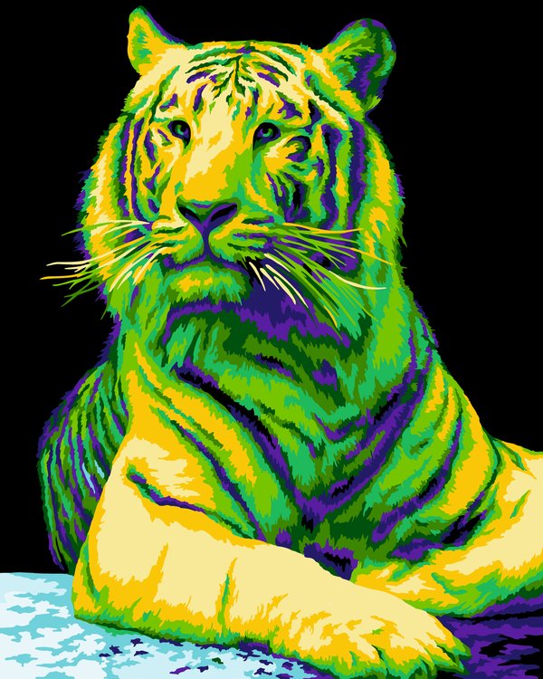 Картина по номерам «Неоновый тигр»