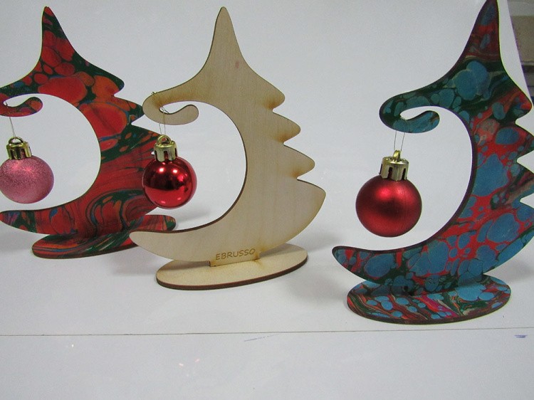 Деревянная заготовка для эбру Елочка+новогодний шарик, EBRUSSO — картинка 2