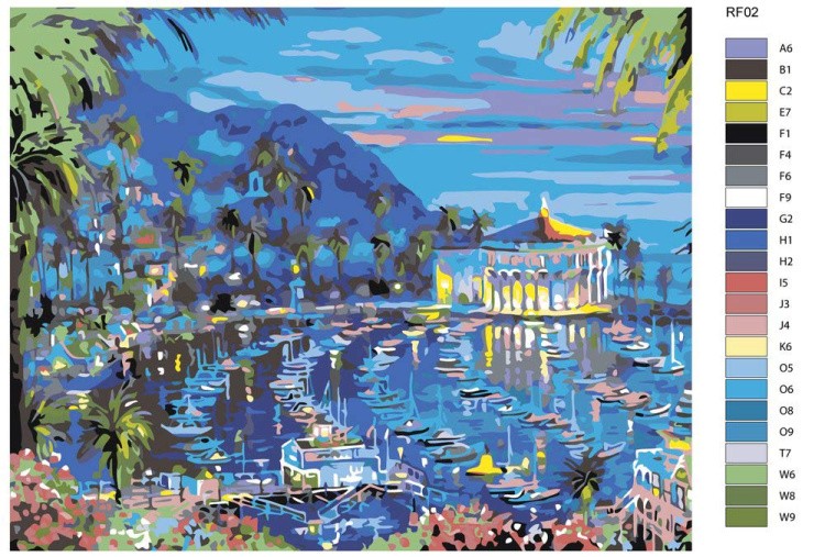 Картина по номерам «Ночная бухта» — картинка 2