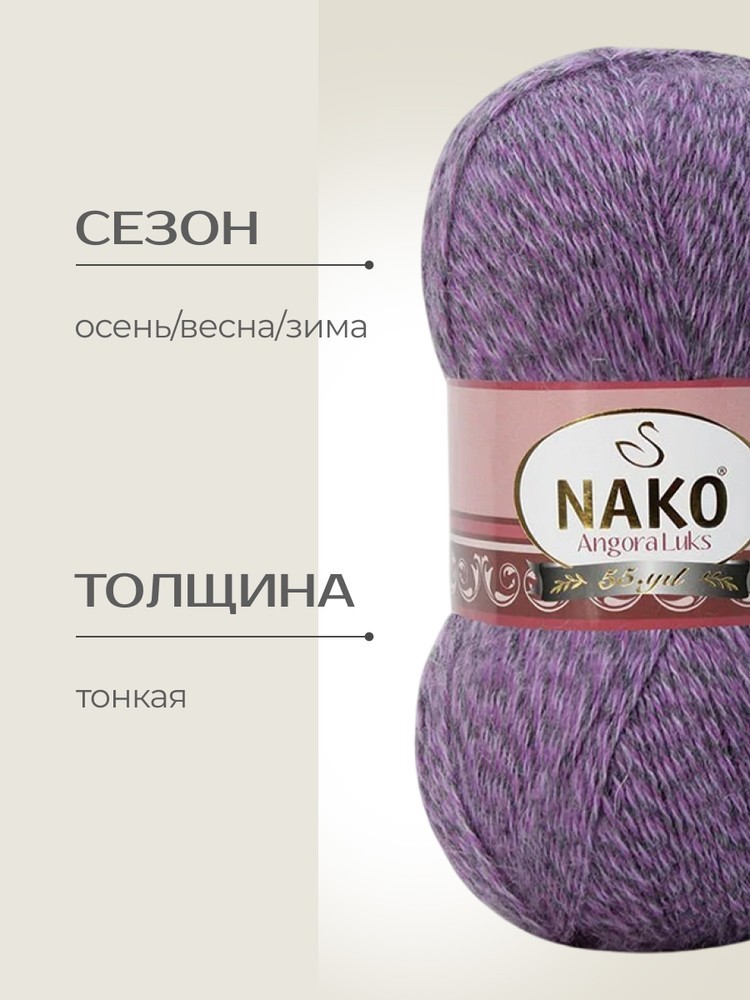 Пряжа NAKO Angora luks (Нако Ангора Люкс), (21360), мультиколор, 5 шт. по 100 г — картинка 2