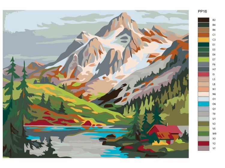 Картина по номерам «Горное озеро» — картинка 2