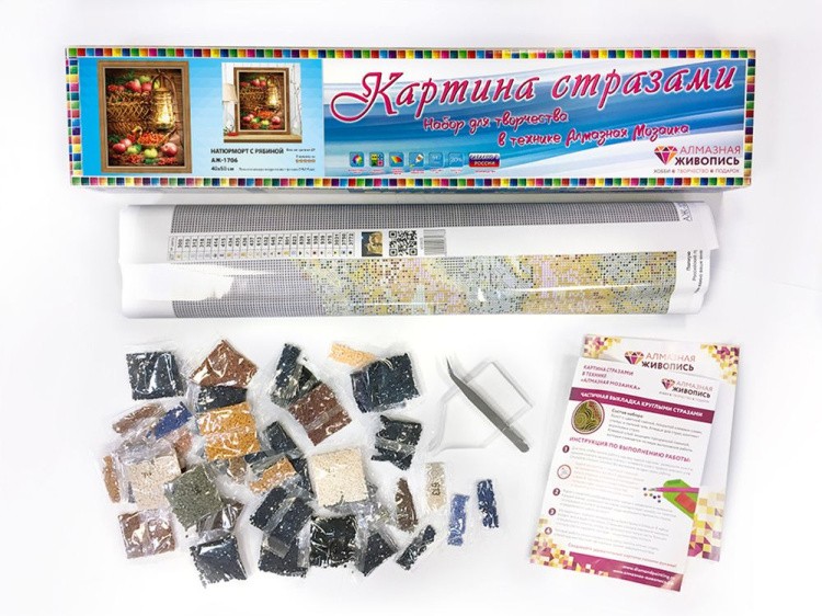 Алмазная вышивка «Натюрморт с рябиной» — картинка 3