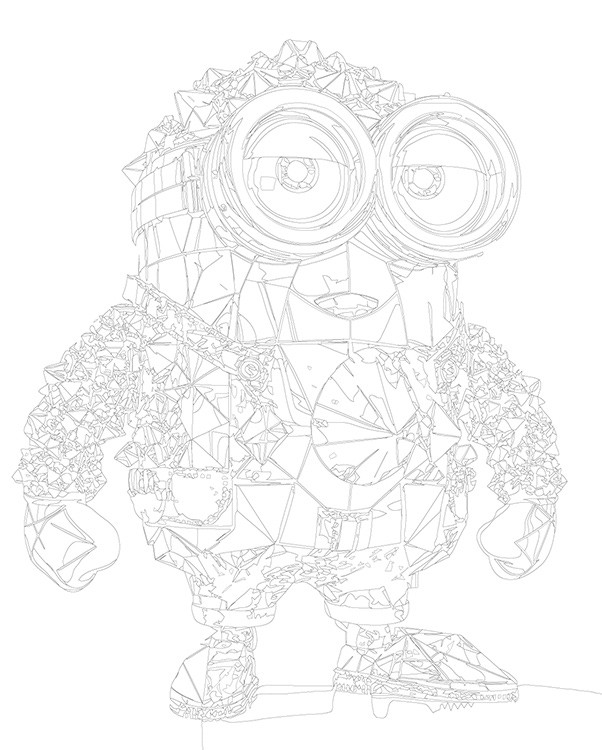 Картина по номерам «Миньоны в золоте, мульт Гадкий я 40х50» — картинка 3