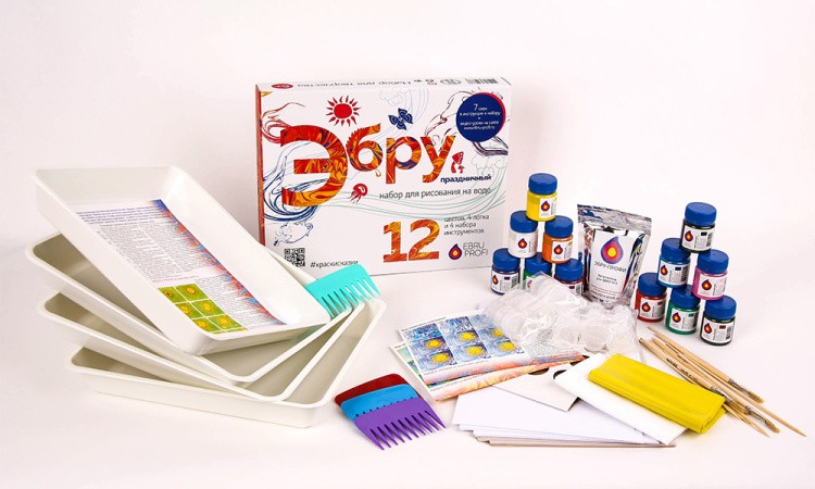 Набор для эбру «Праздничный» 12 цветов, Эбру-Профи — картинка 3