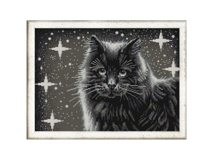 Рисунок на ткани «Черный кот»