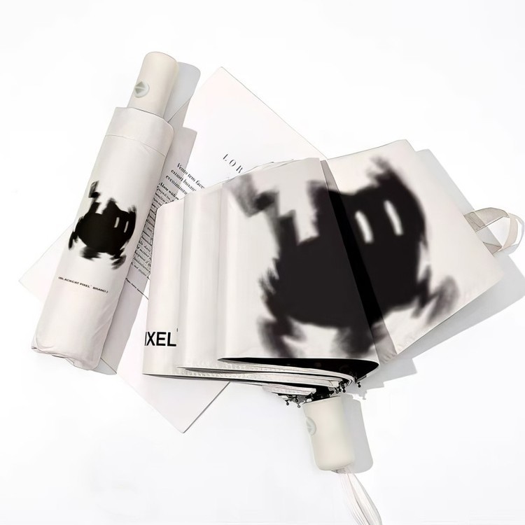 Зонт двусторонний Черный кот, складной, 8 спиц, автомат — картинка 3