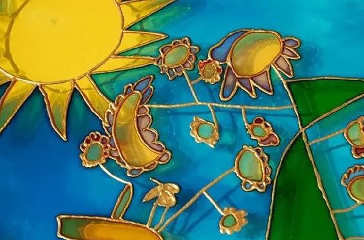 Краска по стеклу рельефная Cerne relief, цвет: под золото — картинка 6