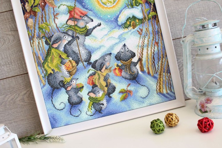 Алмазная вышивка «Снежная дорога» — картинка 2